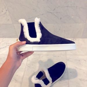 NEW Stuart Weitzman Corgan Asphalt Suede Platform High Tops